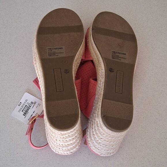 Liz Claiborne "Hatcher" Rose Garden Pink Wedge Heel Sandals Women's Size 11M - Picture 13 of 16